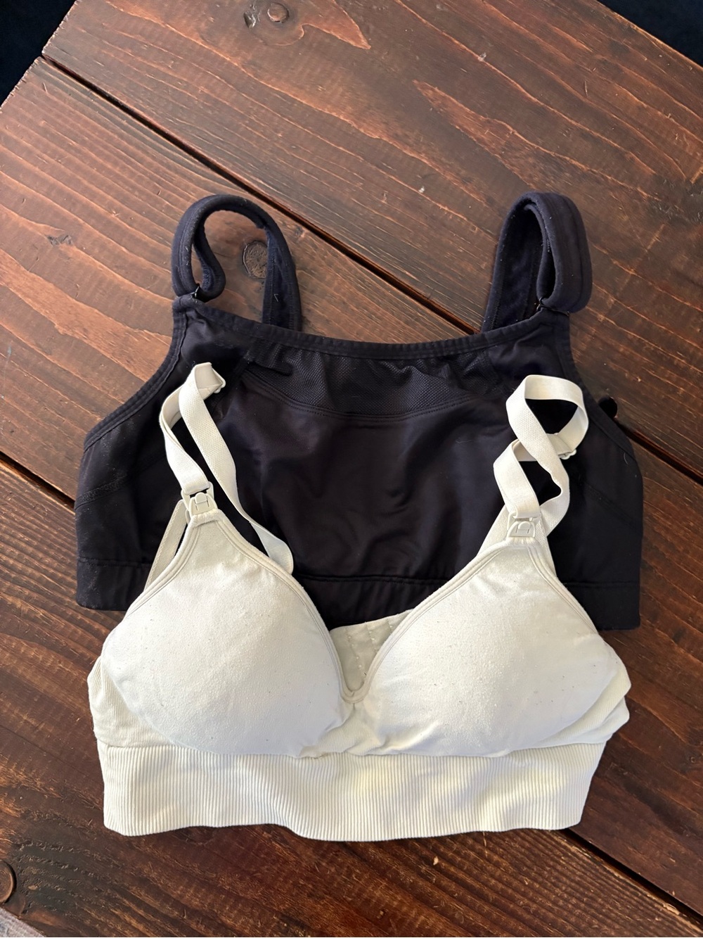 Black & Cream Nursing Bra Set - Comfortable Everyday Support